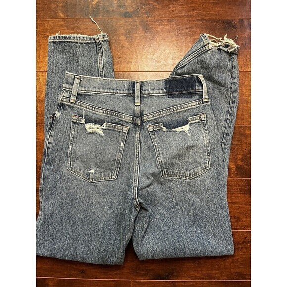 Abercrombie & Fitch The Mom High Rise Jean Sz 27/4Long Womens Distressed - Picture 6 of 6